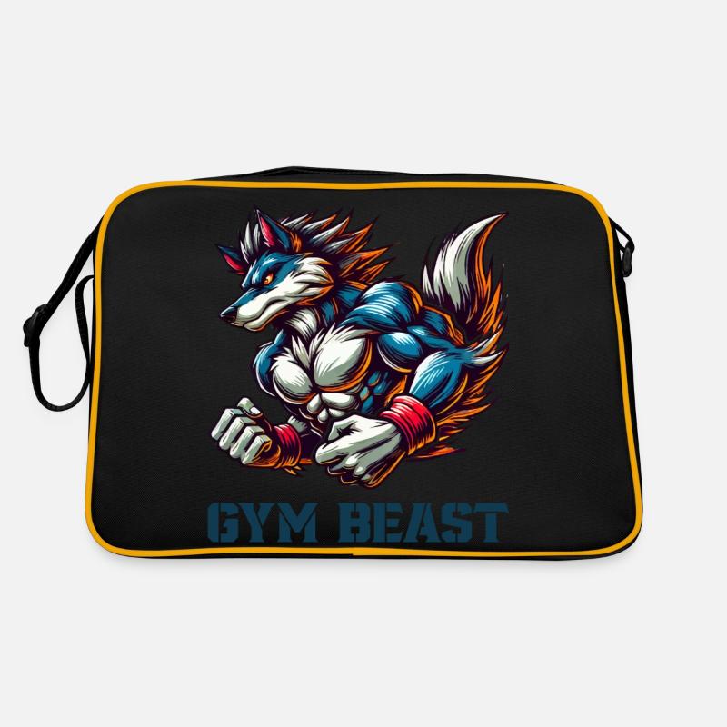 wolf tier gym Retro Tasche