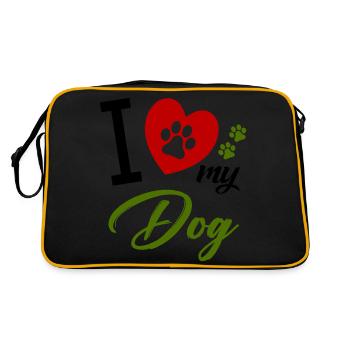 J’aime mon chien 1 - Sac Retro - noir/or - Dos