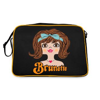 Brunette Retro Vintage - Retro Tasche - Schwarz/Gold - Hinten