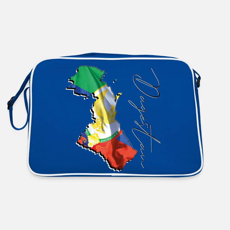 (RU) Drapeau du Daghestan en (RU) Daghestan Carte FR Sac Retro