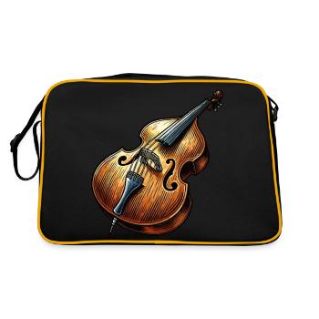 kontrabass musikinstrument - Retro Tasche - Schwarz/Gold - Hinten