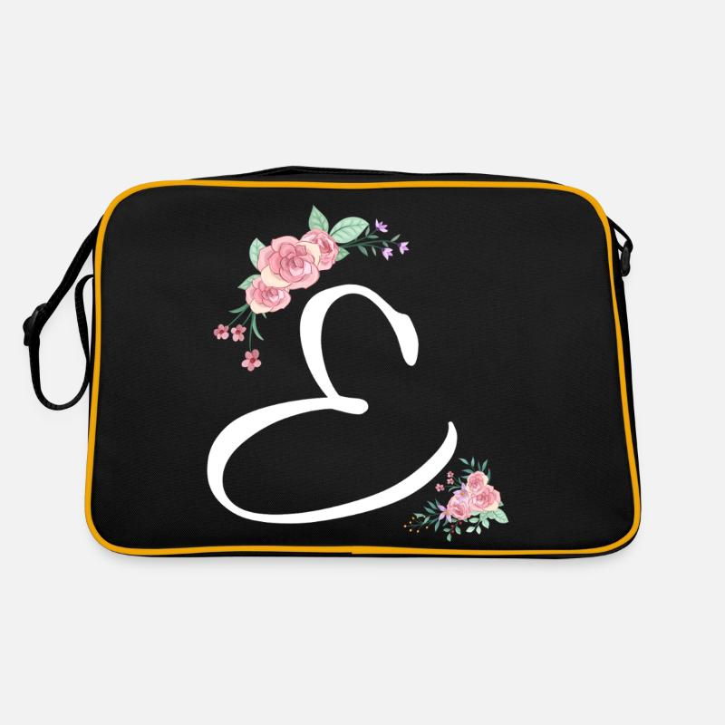 Lettre e fleurs Sac Retro
