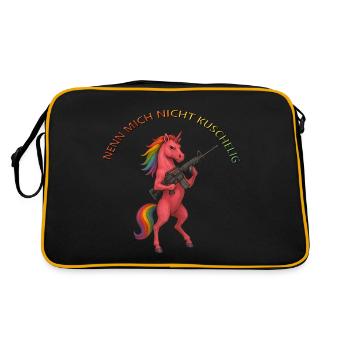Nicht Kuschelig - Retro Tasche - Schwarz/Gold - Hinten