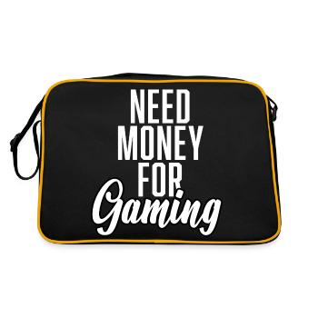 Need Money For Gaming - Retro Tasche - Schwarz/Gold - Hinten
