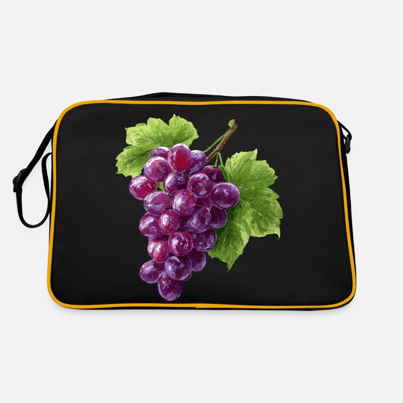 rote Weintrauben Retro Tasche