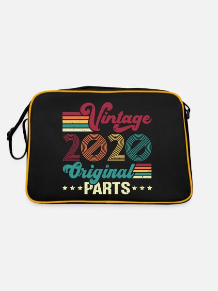 Vintage 2020 Original, Cadeau D'anniversaire - Sac Retro - noir/or - Dos
