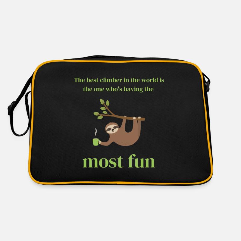 Fauli Kletterer - Retro Tasche - Schwarz/Gold