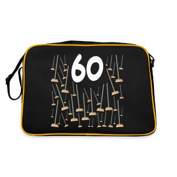 60 ans,60 Balais Anniversaire Humour - Sac Retro - noir/or - Dos