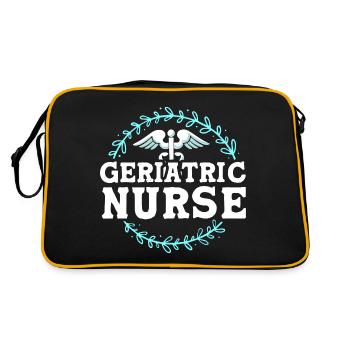 Altenheim Altenpflegerin Krankenpflegerin - Retro Tasche - Schwarz/Gold - Hinten