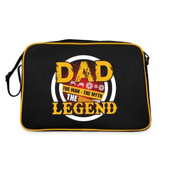Papa Der Mann Der Mythos Die Legende - Retro Tasche - Schwarz/Gold - Hinten