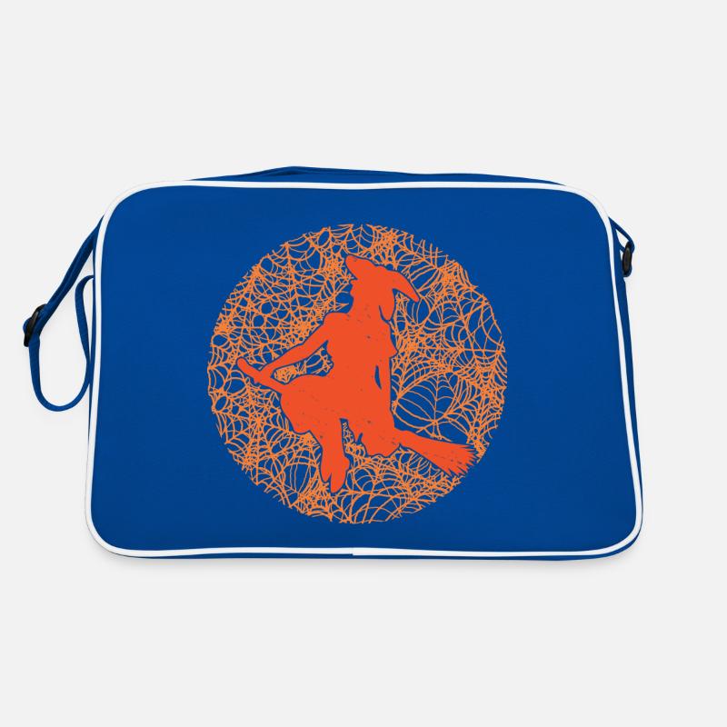 Spooky Spider Web Witchcraft Broomstick Halloween Retro Bag