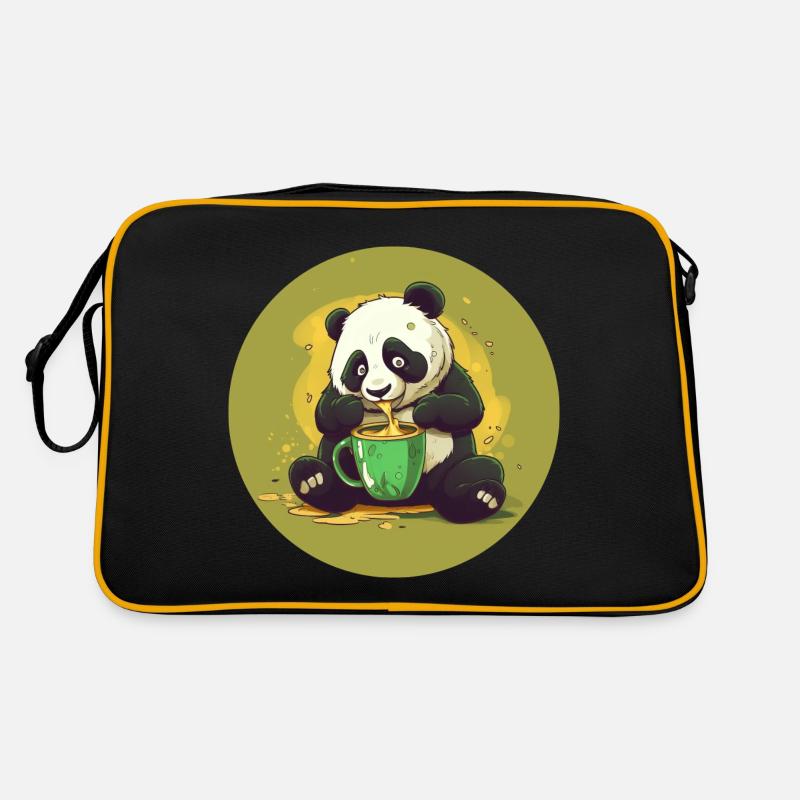 Panda with coffee and sugar shock Retro Bag