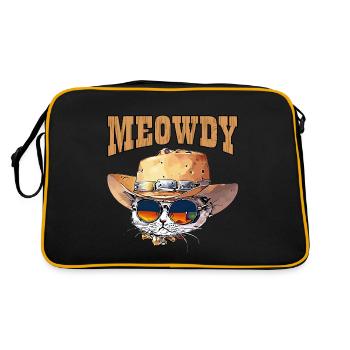 Miaou Drôle Mignon Cowboy Chat - Sac Retro - noir/or - Dos