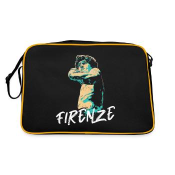Illustration Sculpture David Masterpiece Florence - Retro Bag - black/gold - Back