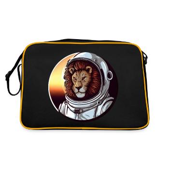 Lion Astronaut - Adventurous Space Design - Retro Bag - black/gold - Back
