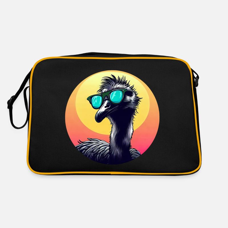 Cool Emu - ostrich with sunglasses at Retro Bag