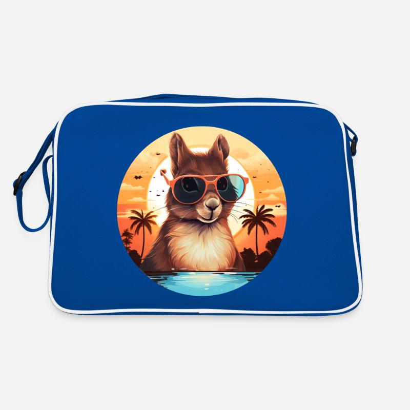 Cool squirrel silhouette at sunset Retro Bag