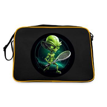 Un extraterrestre vert joue au tennis spatial - Sac Retro - noir/or - Dos