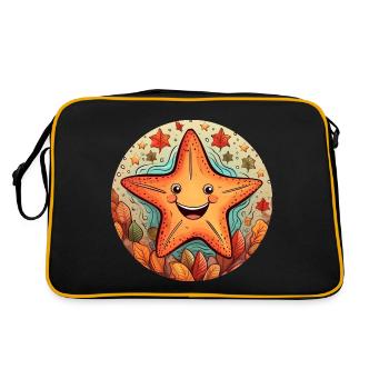 Autumnal underwater world: fish meets starfish - Retro Bag - black/gold - Back