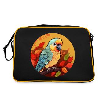 Perroquet d’automne: coucher de soleil et feuillage - Sac Retro - noir/or - Dos