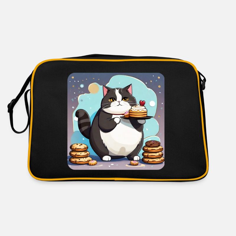 Gros chat mignon avec cupcake Sac Retro