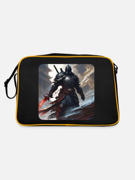 Dark Fantasy Warrior with Heavy - Retro Bag - black/gold - Back