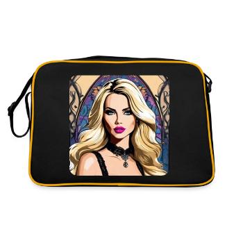 Fille colorée cool avec des lèvres roses - Sac Retro - noir/or - Dos