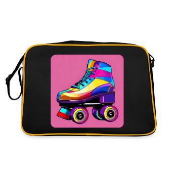 Patins à roulettes Disco colorés Style rétro - Sac Retro - noir/or - Dos