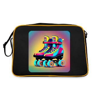 Patins à roulettes Disco colorés dans un style rétro - Sac Retro - noir/or - Dos