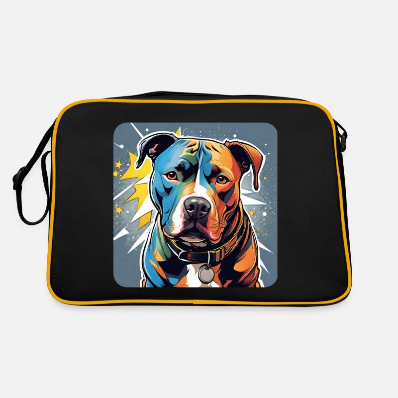 Cool Pitbull Dog Retro Bag