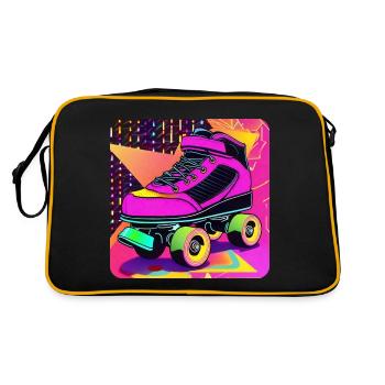 Patins à roulettes Disco colorés dans un style rétro - Sac Retro - noir/or - Dos