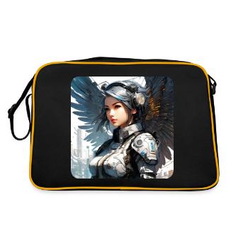 Ange cyberpunk cool avec des écouteurs - Sac Retro - noir/or - Dos