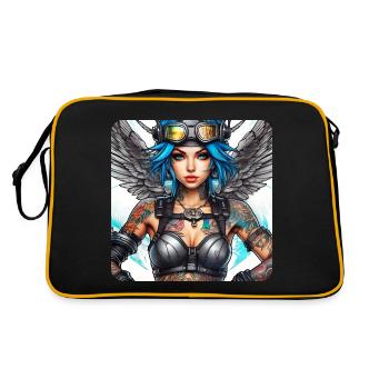 Ange cyberpunk cool avec des écouteurs - Sac Retro - noir/or - Dos