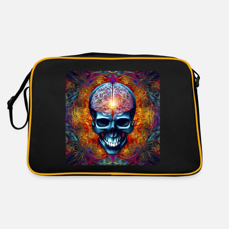 Cool Colorful Psychedelic Skull Retro Bag