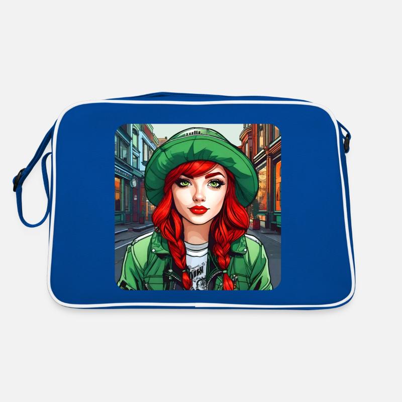 Cooles irisches rothaariges Mädchen Retro Tasche