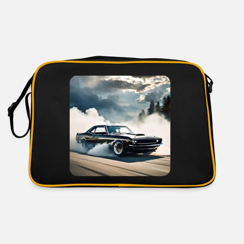 Noir Odtimer Drift Car Turbo avec Fumée - Sac Retro - noir/or