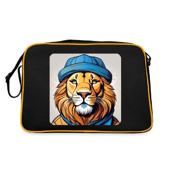 Lion cool avec chapeau - Sac Retro - noir/or - Dos