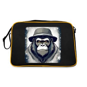 Gorille cool avec chapeau et flocons de neige - Sac Retro - noir/or - Dos