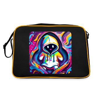 Cool Graffiti Ghost with Hoodie - Retro Bag - black/gold - Back