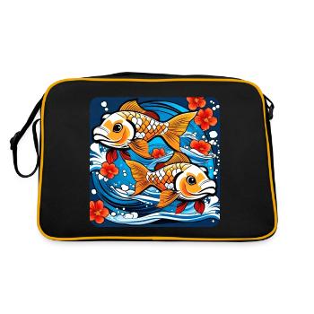 Poisson rouge mignon - Sac Retro - noir/or - Dos