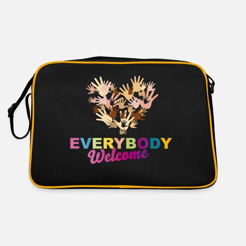Everybody Welcome Heart Retro Tasche