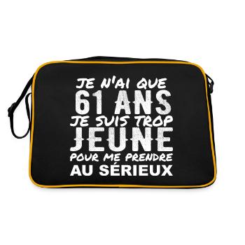 J'ai 61 ans | Humour Cadeau D'anniversaire 61 ans - Sac Retro - noir/or - Dos