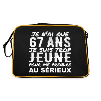 I am 67 years old | Humor Birthday Gift 67 years - Retro Bag - black/gold - Back