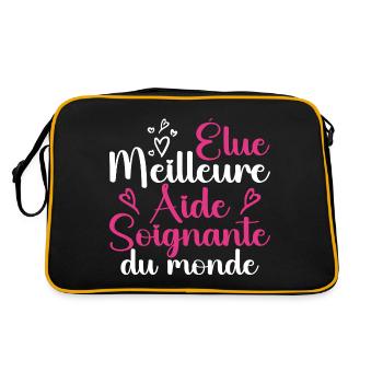 Élue Meilleure Aide Soignante Du Monde - Sac Retro - noir/or - Dos