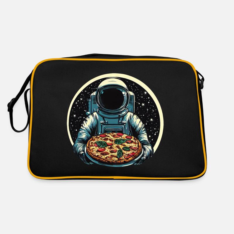 Astronaute avec un design d’espace de pizza salami Sac Retro