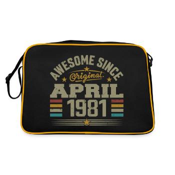 April 1981 Geburtstag Jahrgang 1981 Geschenkidee - Retro Tasche - Schwarz/Gold - Hinten