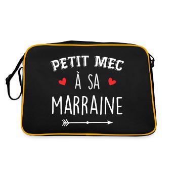Kleiner Kerl zu seiner Patentante - Retro Tasche - Schwarz/Gold - Hinten