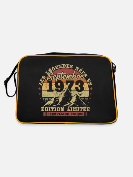 Vintage septembre 1973 rétro cadeau d anniversaire - Sac Retro - noir/or
