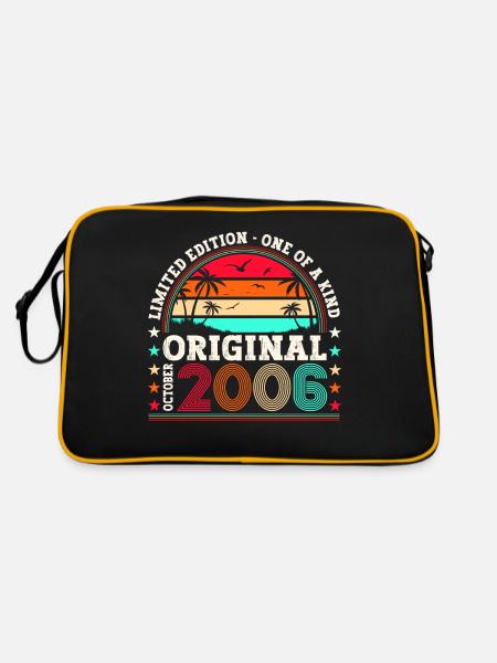 Original October 2006 16th Birthday Gift Cool - Retro Bag - black/gold - Back