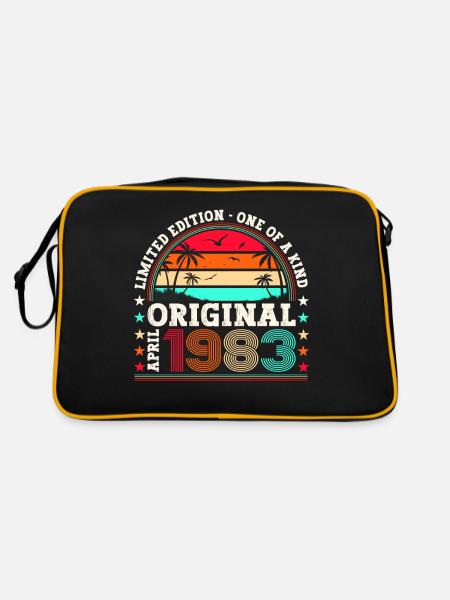 40e anniversaire homme Original April Né en 1983 - Sac Retro - noir/or - Dos